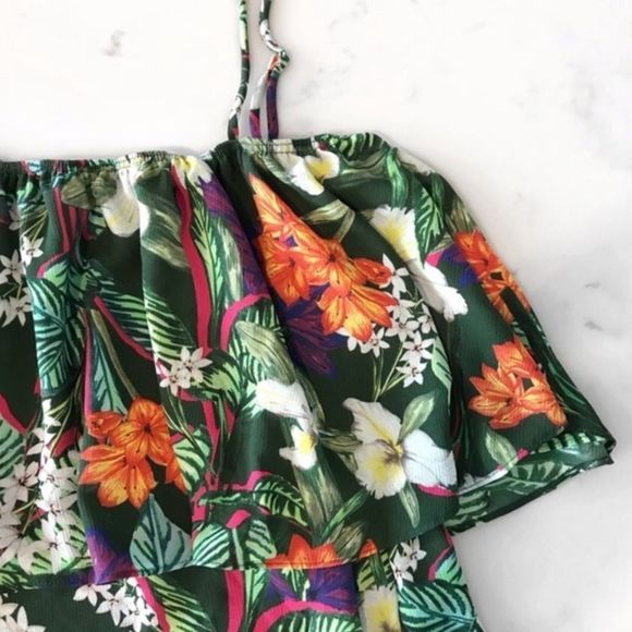 Anthropologie Everly Tropical Off Shoulder Top - Picture 2 of 6